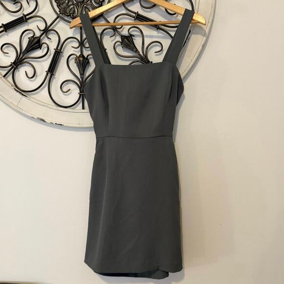 Wilfred (Aritzia) Back Tie Mini Dress in Charcoal Gray, Size S Small - Picture 3 of 8